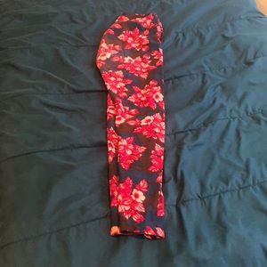 Lularoe leggings with a flower pattern.